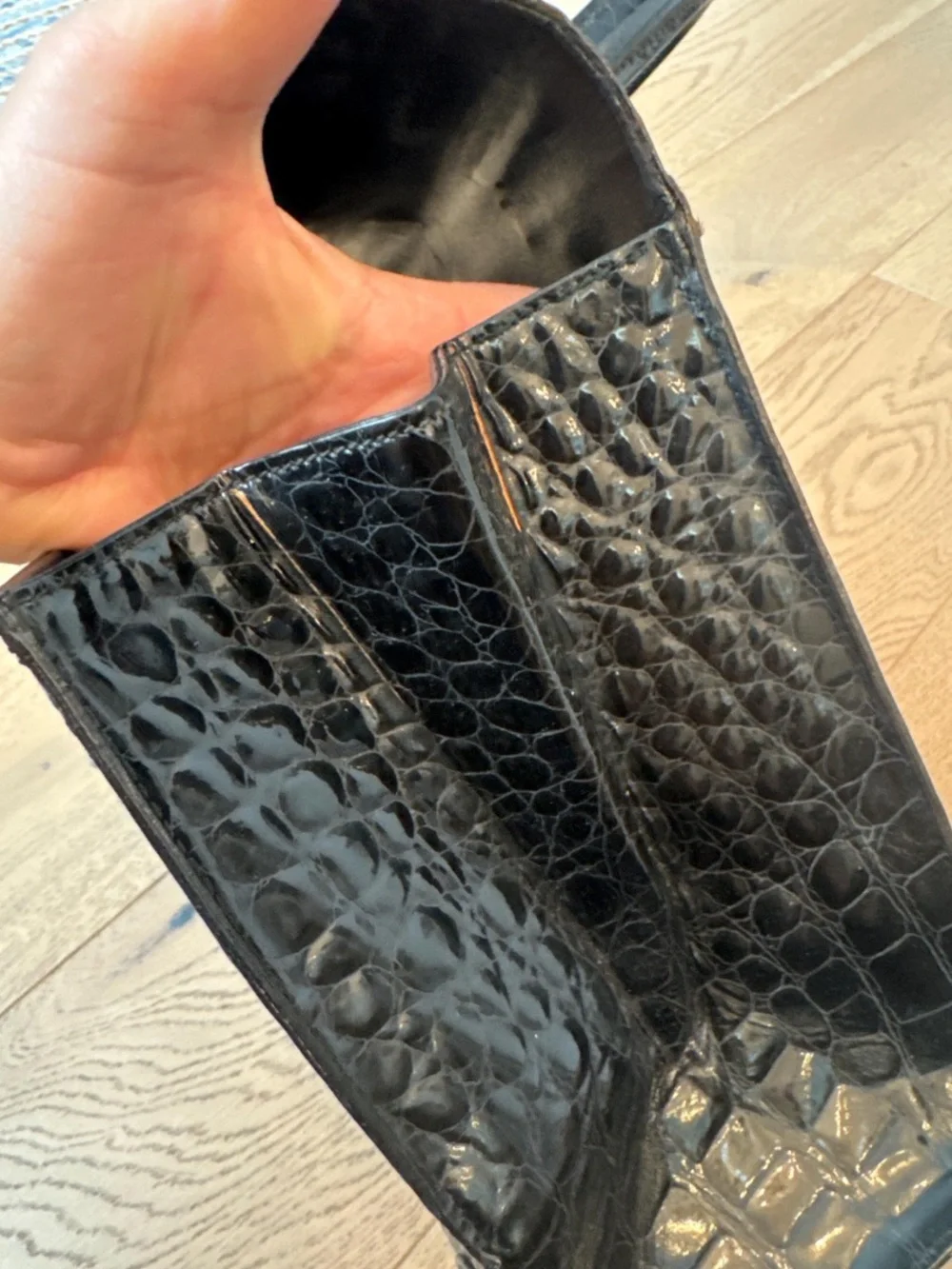1970 Giotti hand made Firenze Black alligator skin handbag